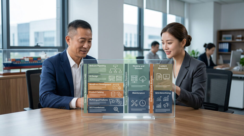 2026年外贸B2B独立站网站建设域名服务器产品系统SEO和后期运营费用构成