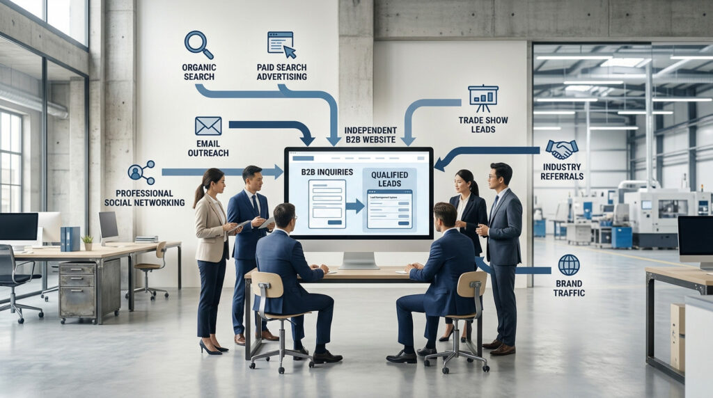 外贸工厂通过Google SEO、Google Ads、社交媒体、邮件和展会为独立站获取海外客户