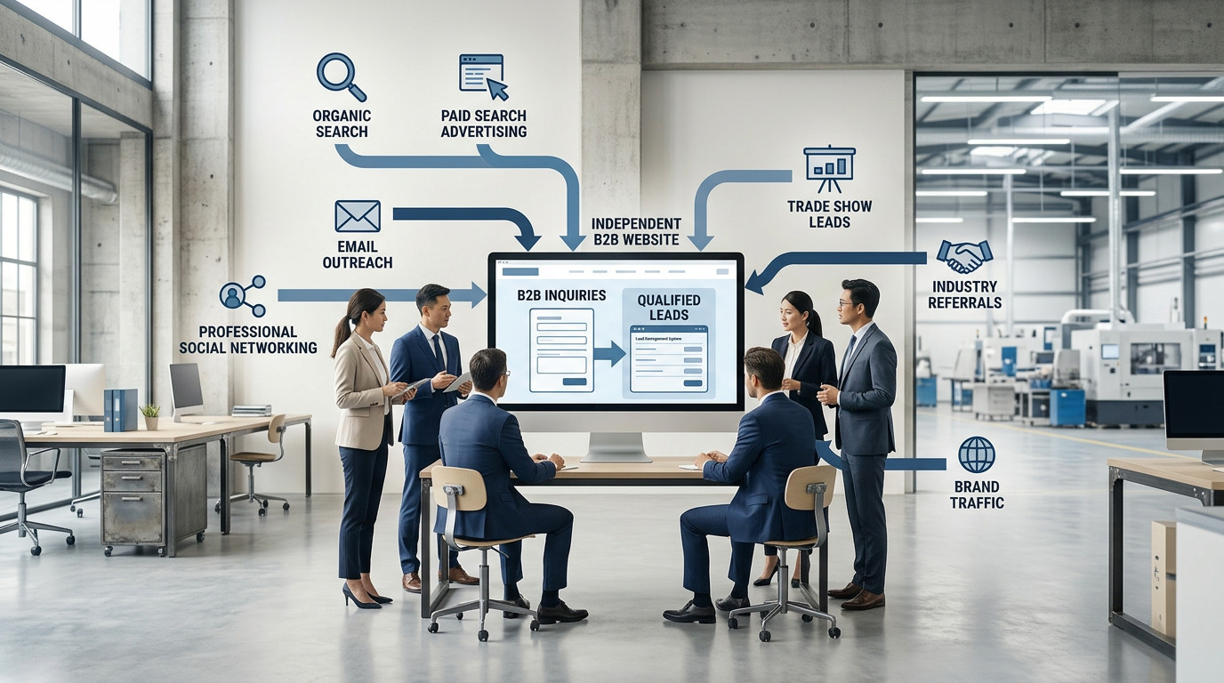 外贸工厂通过Google SEO、Google Ads、社交媒体、邮件和展会为独立站获取海外客户